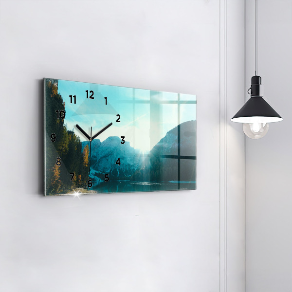 Horizontal wall clock Mountain and river in Poland