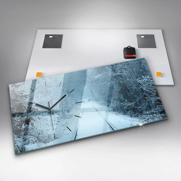 Horizontal wall clock Deer on the tracks