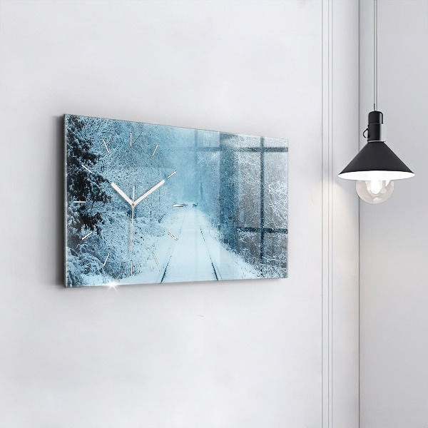 Horizontal wall clock Deer on the tracks