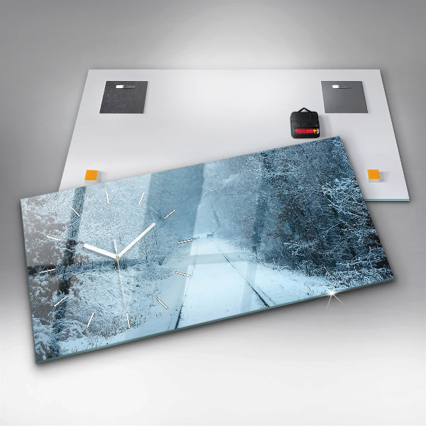 Horizontal wall clock Deer on the tracks