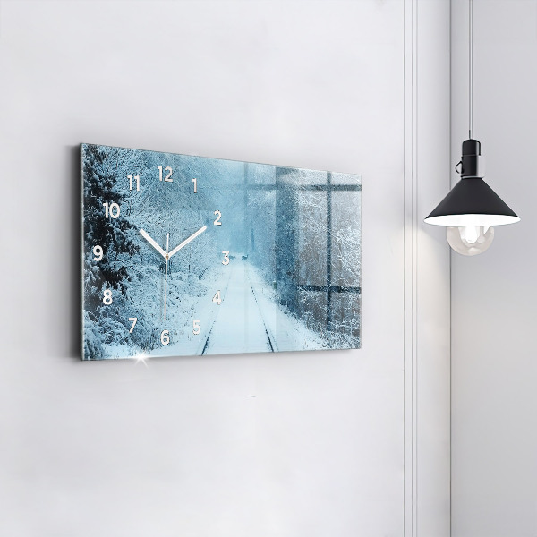 Horizontal wall clock Deer on the tracks