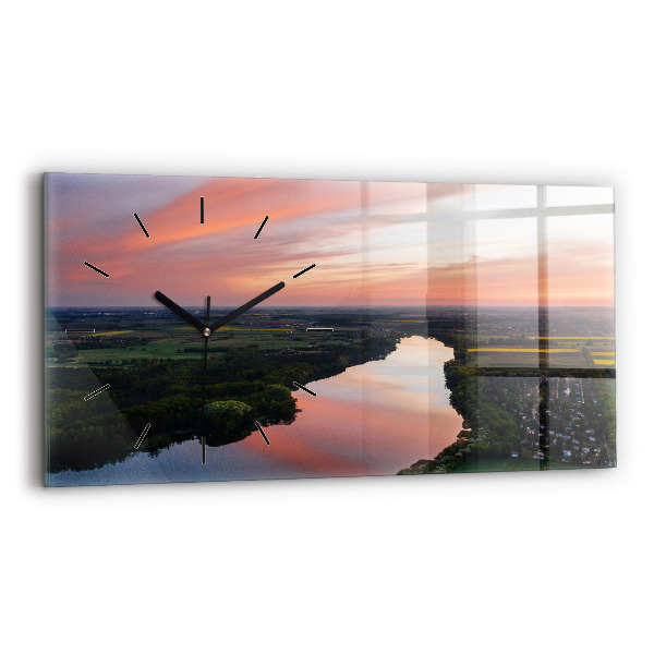 Horizontal wall clock Aerial View of the Lake