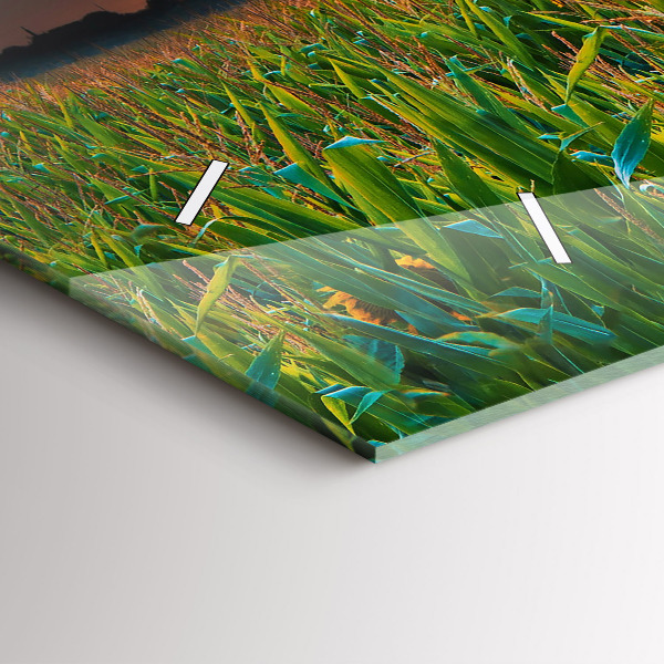 Horizontal wall clock Sunflowers in the meadow