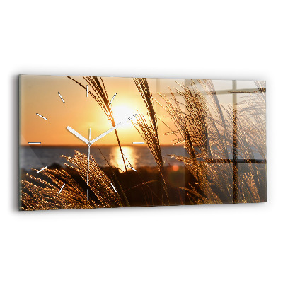 Horizontal wall clock Wheat In The Golden Hour