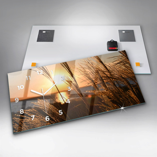 Horizontal wall clock Wheat In The Golden Hour