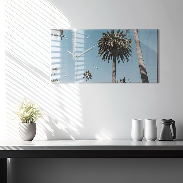 Horizontal wall clock Palm trees in Los Angeles