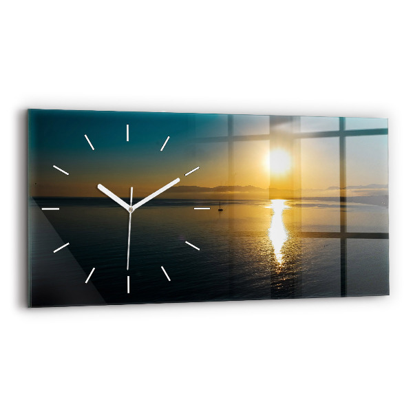 Horizontal wall clock Landscape at sunrise