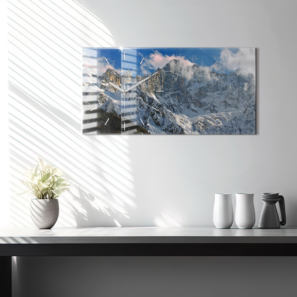 Horizontal wall clock Mountains Under Blue Sky