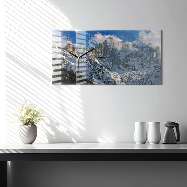 Horizontal wall clock Mountains Under Blue Sky