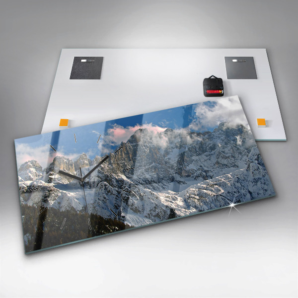 Horizontal wall clock Mountains Under Blue Sky