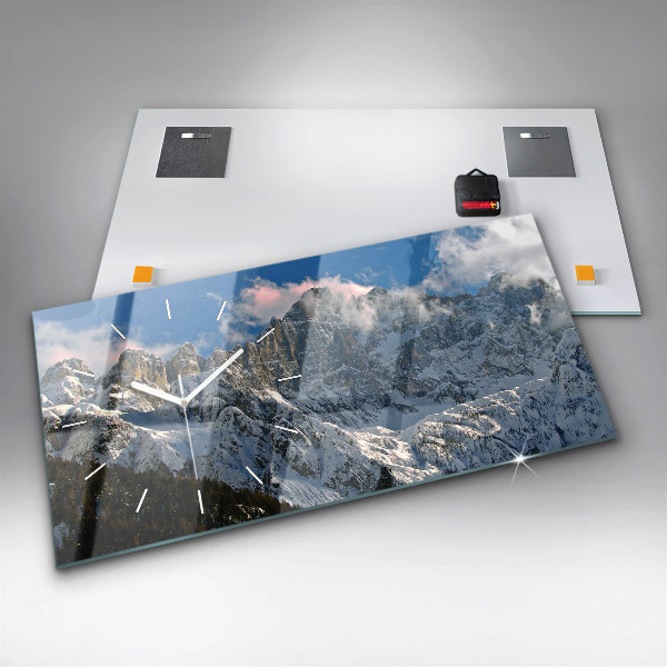 Horizontal wall clock Mountains Under Blue Sky