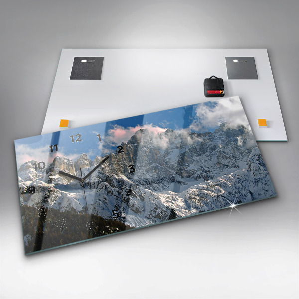 Horizontal wall clock Mountains Under Blue Sky