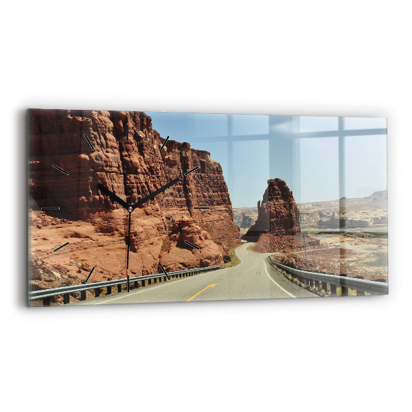 Horizontal wall clock Route 66 in the US