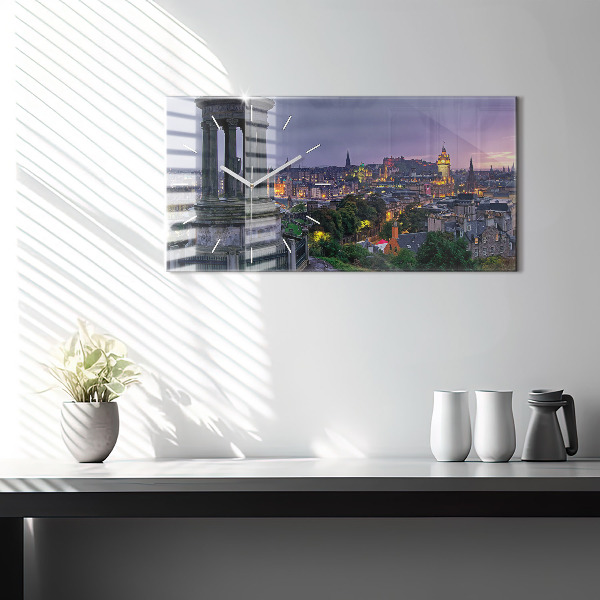 Horizontal wall clock Edinburgh from Calton Hill