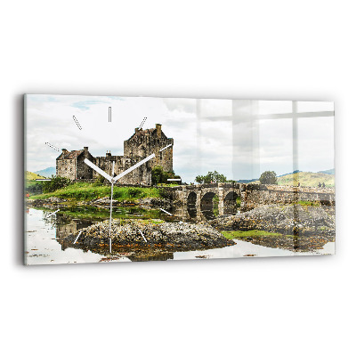 Horizontal wall clock Eilean Donan Castle Scotland