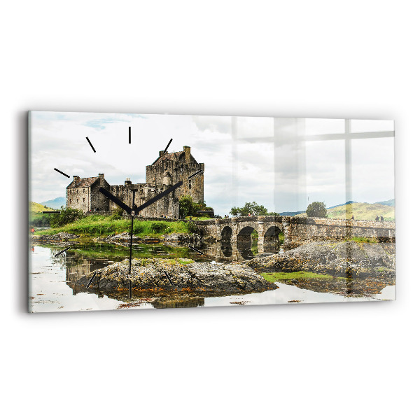 Horizontal wall clock Eilean Donan Castle Scotland
