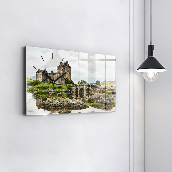 Horizontal wall clock Eilean Donan Castle Scotland