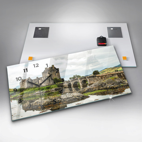Horizontal wall clock Eilean Donan Castle Scotland