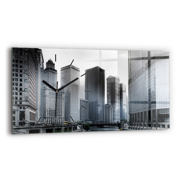 Horizontal wall clock Lodz with a panorama of the city