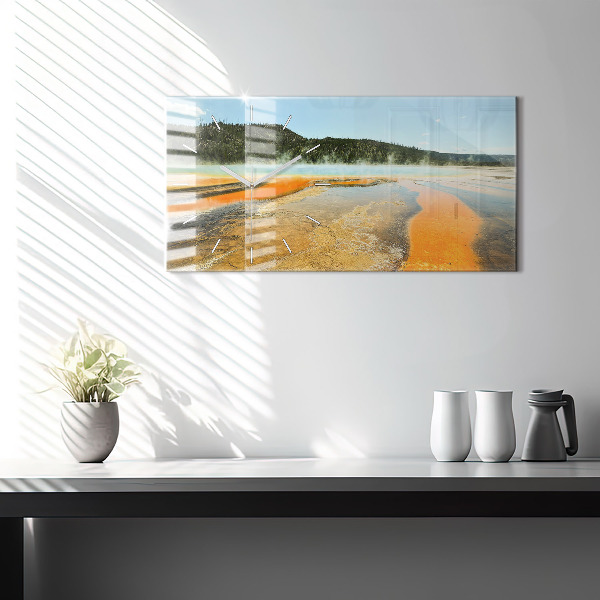 Horizontal wall clock Lake with Mountains