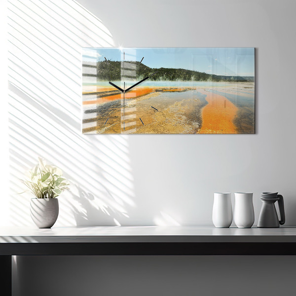 Horizontal wall clock Lake with Mountains