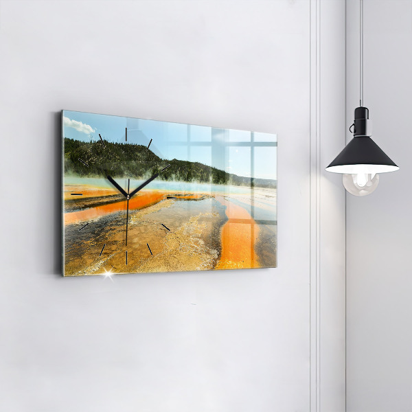 Horizontal wall clock Lake with Mountains