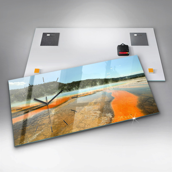 Horizontal wall clock Lake with Mountains