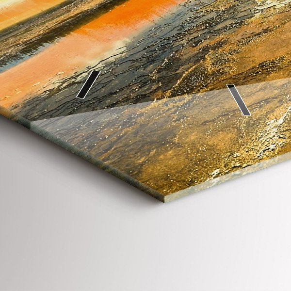 Horizontal wall clock Lake with Mountains