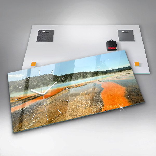 Horizontal wall clock Lake with Mountains