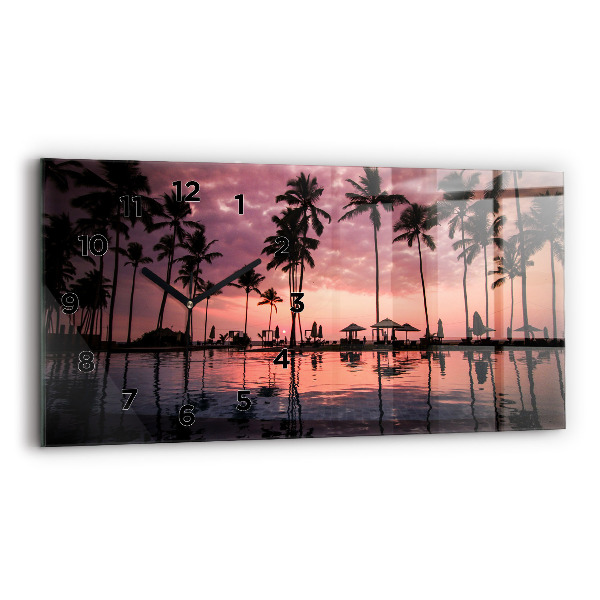 Horizontal wall clock Palm trees in Hawaii