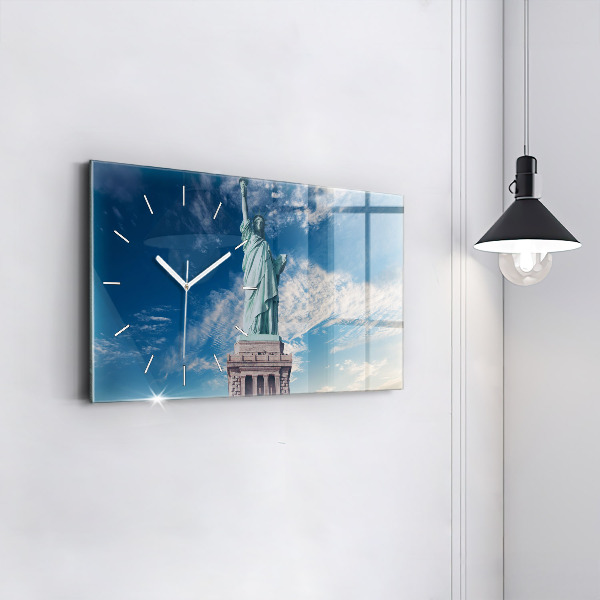 Horizontal wall clock Statue of Liberty New York