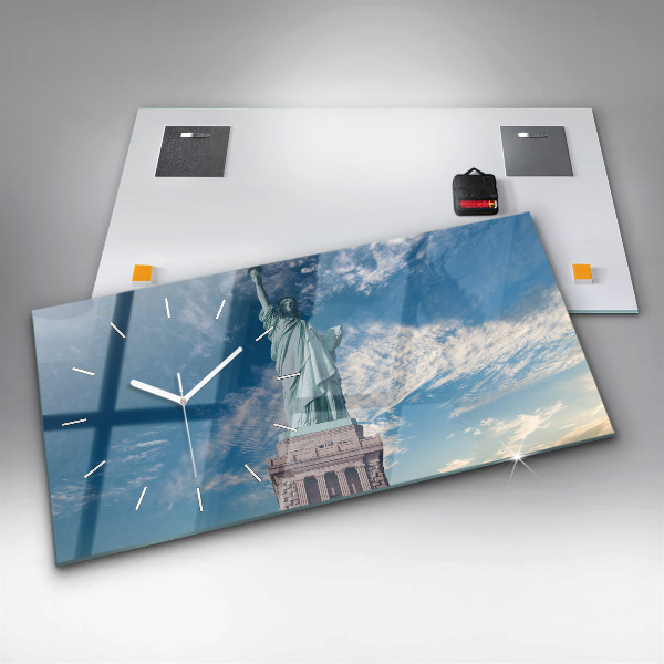 Horizontal wall clock Statue of Liberty New York