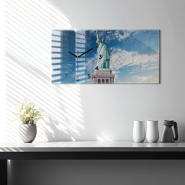 Horizontal wall clock Statue of Liberty New York