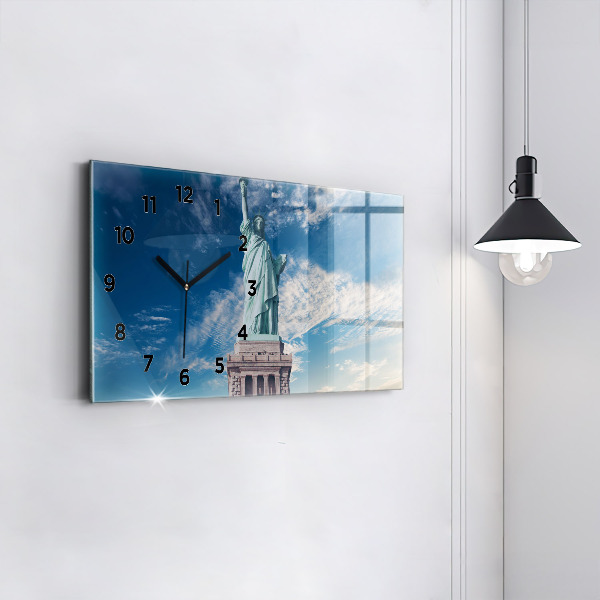 Horizontal wall clock Statue of Liberty New York