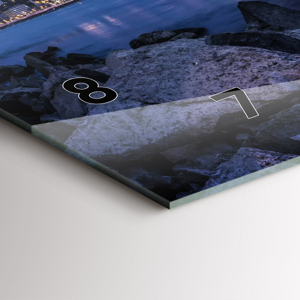 Horizontal wall clock Rocky shore under the bridge