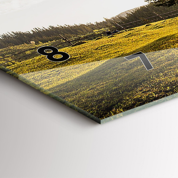 Horizontal wall clock A tree on a hill