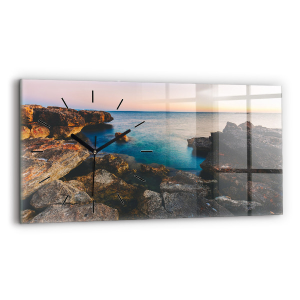 Horizontal wall clock Sea landscape
