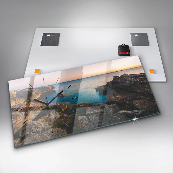 Horizontal wall clock Sea landscape