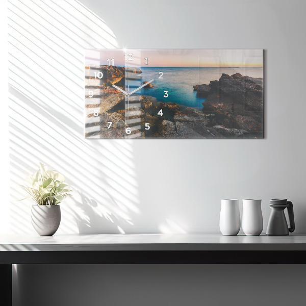 Horizontal wall clock Sea landscape