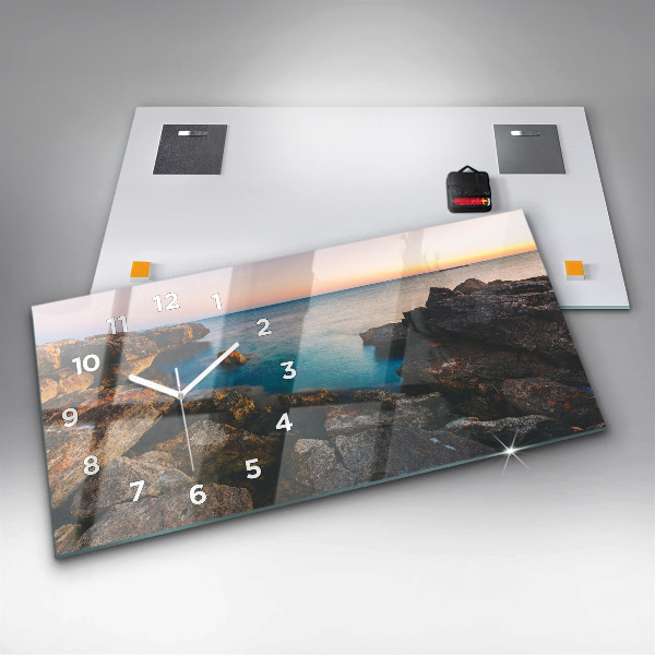 Horizontal wall clock Sea landscape