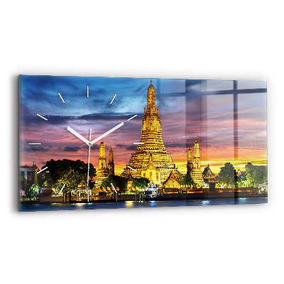 Horizontal wall clock Temple in Bangkok