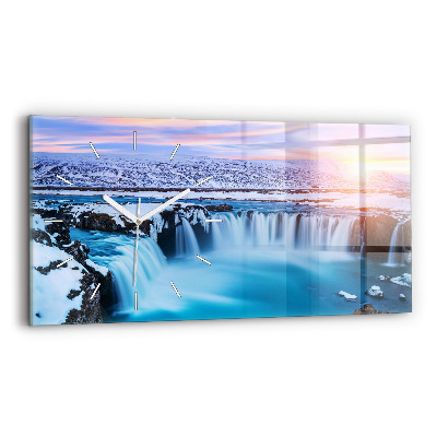 Horizontal wall clock Godafoss Waterfall Iceland