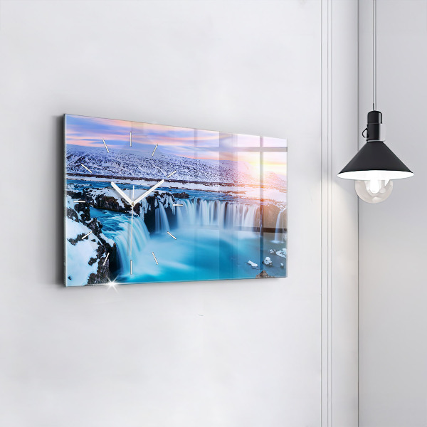Horizontal wall clock Godafoss Waterfall Iceland