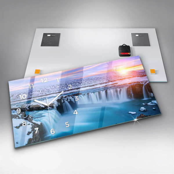 Horizontal wall clock Godafoss Waterfall Iceland