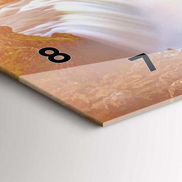 Horizontal wall clock Godafoss in Iceland