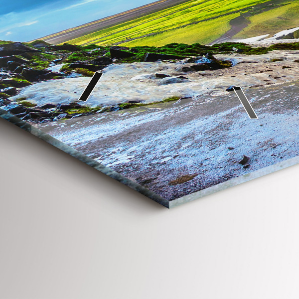 Horizontal wall clock Waterfall in Iceland