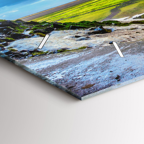 Horizontal wall clock Waterfall in Iceland