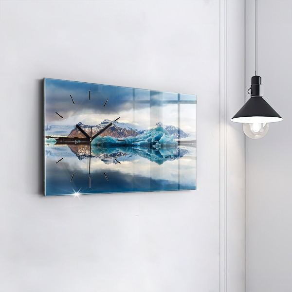 Horizontal wall clock Lake Jokulsarlon Iceland