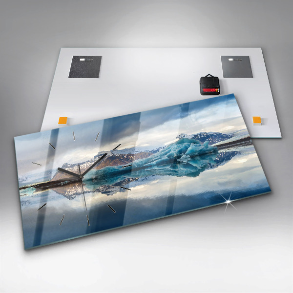 Horizontal wall clock Lake Jokulsarlon Iceland