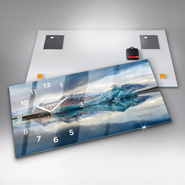 Horizontal wall clock Lake Jokulsarlon Iceland